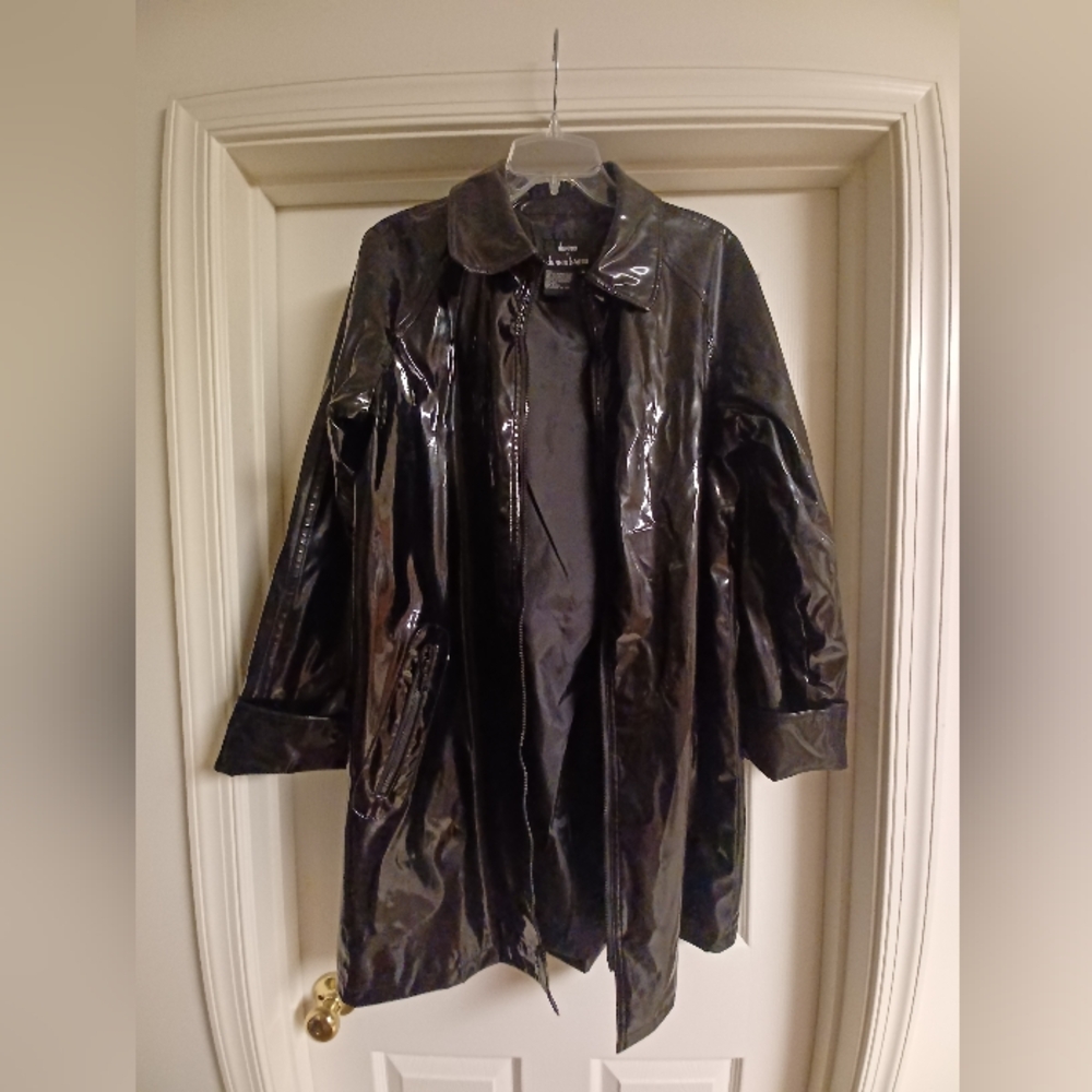 Vintage DENNIS by Dennis Basso Vinyl Knee-length Jacket